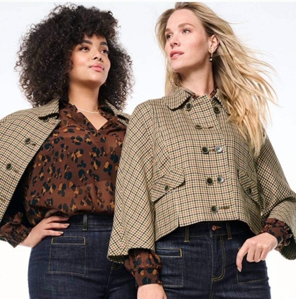 Cabi Showroom Jacket 4678 Houndstooth Brown Large new nwt